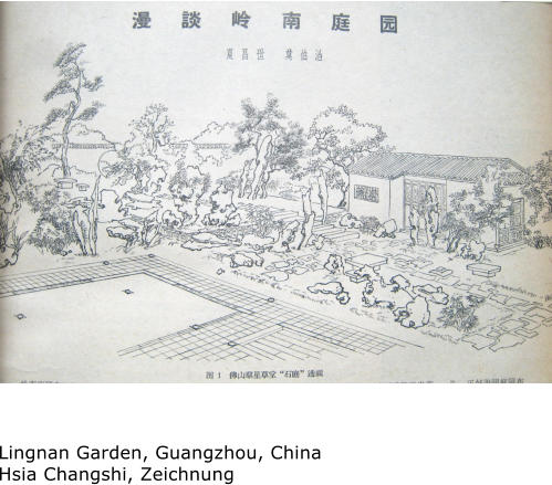 Lingnan Garden, Guangzhou, China Hsia Changshi, Zeichnung